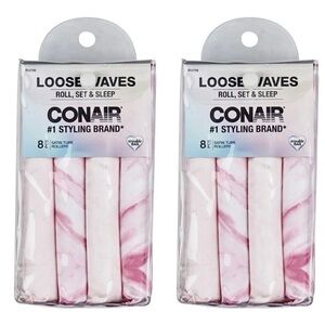 16pc Conair Loose Waves Satin Tube Rollers 2 8-packs NEW